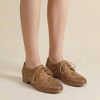 Mona flying Women's Leather Perforated Lace-up Oxfords Brogue Derby Shoes