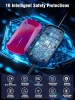 TYOCLE 2025 NEW LEVEL 1 & 2 EV CHARGER 16AMP, 110V-240V, 23FT CABLE - PINK/WHITE