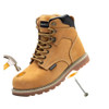 TOSAFZXY WORK SAFETY BOOTS MEN CRAZY-HORSE LEATHER WATERPROOF NON-SLIP YELLOW 9