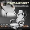 DOWINX FABRIC GAMING CHAIR, FOOTREST, 350LB BIG AND TALL GAMER CHAIR - DEEP GRAY