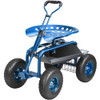 VEVOR Garden Cart Rolling Workseat with Wheels Wagon Scooter Steering Handle