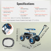 VEVOR Garden Cart Rolling Workseat with Wheels Wagon Scooter Steering Handle