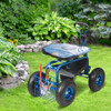 VEVOR Garden Cart Rolling Workseat with Wheels Wagon Scooter Steering Handle