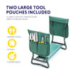 iPower Garden Kneeler Seat Foldable Kneeling Bench Pad 2 Tool Pouches Green New