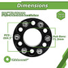 YIZBAP 6x4.5 2 inch Wheel Spacers 71.5mm Hub Bore 1/2-20 Thread Pitch - Black