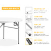 Byliable Round Folding Table 48" Bi-Fold White Plastic Folding Table