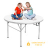 Byliable Round Folding Table 48" Bi-Fold White Plastic Folding Table