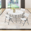 Byliable Round Folding Table 48" Bi-Fold White Plastic Folding Table
