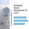 Drive Medical Folding Bedside Commode Adjustable Height Supports 350 lb
