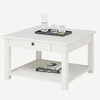 Panana Coffee Table, Small Coffee Table with Drawer and Shelf, Mid Century