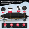 Cerumute Boat Cover 600D Waterproof Boat Covers 14-15.8ft Motor Cover - Black