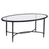 SEI Furniture Quinton Oval Glass Top Cocktail Table - Black