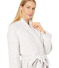 Barefoot Dreams® CozyChic Heathered Towel Robe Women Shawl Collar White 1 New