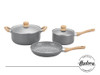 HUDSON Aluminum and Ceramic Nonstick Covered 5 Pc Stockpots and Frypan Set New