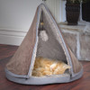 PETMAKER Sleep and Play Cat Bed with Removable Teepee Top - Tan New