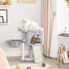 FEANDREA Cat Tree, Small Cat Condo with Padded Perch, Basket, Activity Center
