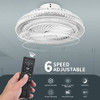 YITAHOME Bladeless Ceiling Fan Light 20" Modern Enclosed Chandelier - White New