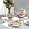 ACMLIFE Bone China Tea Set 21-Piece Tea Cups Tea Cups & Saucers Pink B09VGLHNCH New