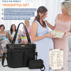 DOFASAYI Leather Diaper Bag Atmosphere Bag Backpack Tote Changing Pad - Black