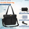 DOFASAYI Leather Diaper Bag Atmosphere Bag Backpack Tote Changing Pad - Black