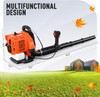 BAOTREE 80CC GAS BACKPACK LEAF BLOWER, 800 CFM 200 MPH COMMERCIAL GRADE - ORANGE