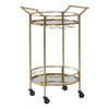 Linon Round Metal and Mirror Bar Cart B01IUKNBX4 - Gold New