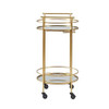 Linon Round Metal and Mirror Bar Cart B01IUKNBX4 - Gold New