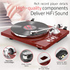 Record Player Turntables Belt-Drive Wireless Output Connectivity ATN3600L MM Red New
