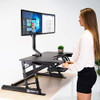 Mount-It! Dual Monitor Mount for Standing Desks Low-Profile Base - Black New