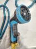 GENERIC FLEXIBLE GARDEN HOSE WITH NYLON COVERING, 10 HEAD SETTINGS BLUE/BLACK