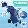 Rio Brands Wonder Wheeler Deluxe Beach Utility Foldable Cart Storage, Blue New