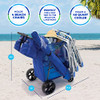 Rio Brands Wonder Wheeler Deluxe Beach Utility Foldable Cart Storage, Blue New
