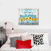HANKCLES God Says You Are Wall Art Bible Verse Canvas 16x20 Framed Blue - NEW New