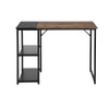 Homy Casa Black Brown Wood Top Contemporary Writing Table with Storage Shelves New