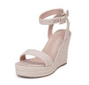 VICKI VICKI Women's Platform Sandals Wedge Ankle Open Toe Apricot Size 7