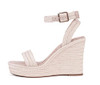 VICKI VICKI Women's Platform Sandals Wedge Ankle Open Toe Apricot Size 7