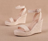 VICKI VICKI Women's Platform Sandals Wedge Ankle Open Toe Apricot Size 7