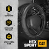 Cat® HexSport Black Carbon Fiber Steering Wheel Cover Durable Comfortable New