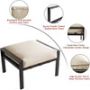 Sports Festival Patio Ottoman Metal Footstool Soft Thick Cushion B091CM3K9T New