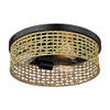 3-Light Flush Mount Ceiling Light, HWH 16'' - Black New