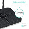 Best Choice Products 4-Piece 174lb Capacity Faux Wicker Cantilever Offset New