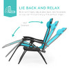 Set of 2 Adjustable Steel Mesh Zero Gravity Lounge Chair Recliners - Blue New