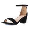Guilty Heart Womens Ankle Strap Single Band Sandal, Size: 8 Color: Black