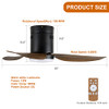 SIMPLE DELUXE INFINIPOWER 40-INCH CEILING FANS WITH LIGHTS AND REMOTE - BROWN New