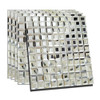 Soulscrafts Crystal Mirror Glass Mosaic Tile 12x12, 5 Sheets (Silver) New