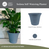 The HC Companies Sedona Round Self-Watering Pot 12" Slate Blue, Pack of 1 New