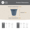 The HC Companies Sedona Round Self-Watering Pot 12" Slate Blue, Pack of 1 New