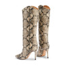 SCHUTZ MARYANA BOOT - SNAKE EMBOSSED LEATHER - SIZE: WOMEN 7B - NATURAL New