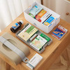 Double-Layer Medicine Box with Bite Type Clasp and Folding Handle-home Brown New