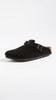 BIRKENSTOCK MENS SOFT FOOTBED BOSTON SUEDE CLOGS SIZE MEN 13 BLACK